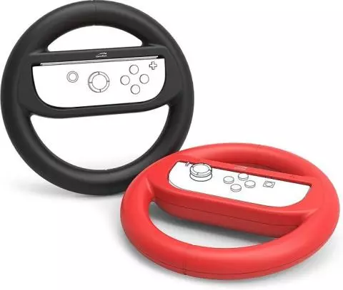 Speedlink Lenkrad-Aufsatz-Set für Nintendo Switch - RAPID Racing Wheel Set  (perfekte Kontrolle dank bester Ergonomie und Griffigkeit - Tasten bleiben  bequem nutzbar - ideal für Rennspiele zu zweit) rot und schwarz