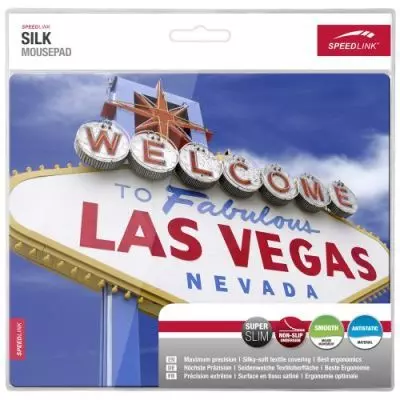 Speedlink (B-WARE) Silk Mauspad Las Vegas (weiche Oberfläche, geringer Gleitwiderstand, gummierte Unterseite, verschiedene Motive)