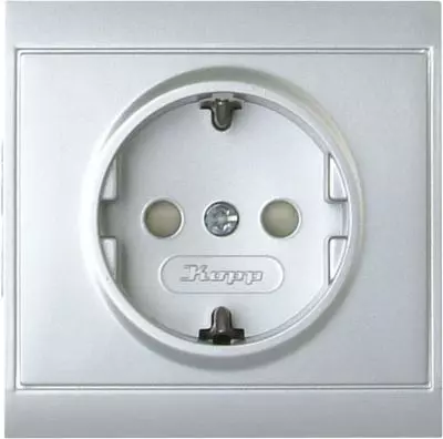 Kopp Malta Schutzkontakt Steckdose mit Berührungsschutz Silber