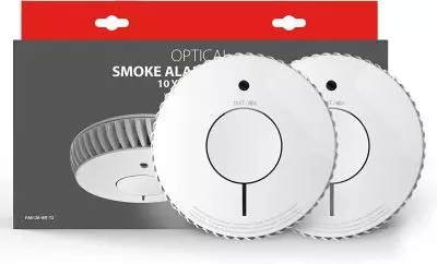 FireAngel optischer Rauchmelder 10 Jahre Batterie 2er Set Q-Label
