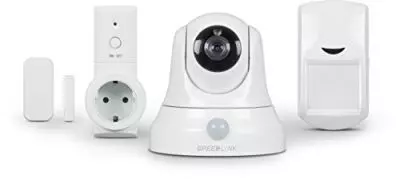 Speedlink (B-WARE) 5-teiliges Videoüberwachungssystem - Home Security Set Basic für Haus und Wohnung kabellos (Automatische Videoaufzeichnung - Überwachung und Steuerung per Smartphone - HD-Auflösung (720p) und WLAN-Anbindung)