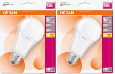 Osram E27 LED Lampe Glühbirne Leuchtmittel 19W=150W Energiesparlampe Warmweiß [2ER]