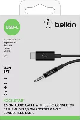 Belkin RockStar Audiokabel mit USB-C-Stecker (USB-C-/3,5-mm-Klinken-Audiokabel, USB-C-/AUX-Kabel, 0.9 m