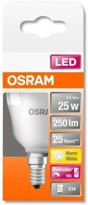 OSRAM STAR+ RGBW LED Lampe E14 Sockel mit Fernbedienung und Farbwechsel Dimmbar Tropfenform 25W