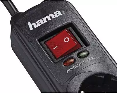 Hama 6- Fach Steckdosenleiste mit Schalter Überspannungschutz 1,5 m 