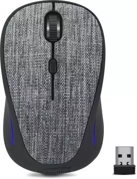 Speedlink CIUS Mouse Wireless - Kabellose Maus für Büro/Home Office mit Stoffoberfläche (Blaue Beleuchtung - Mit dpi-Schalter bis 1600 dpi - Geräuschlose Tasten) für Gaming/PC/Notebook/Laptop, grau (Generalüberholt)
