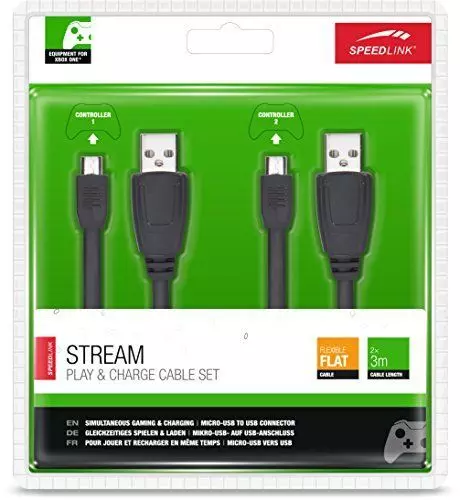 Speedlink (B-WARE) Stream Xbox One Spiel- und Ladekabel für Controller (zwei Ladekabel, gleichzeitig spielen und laden)