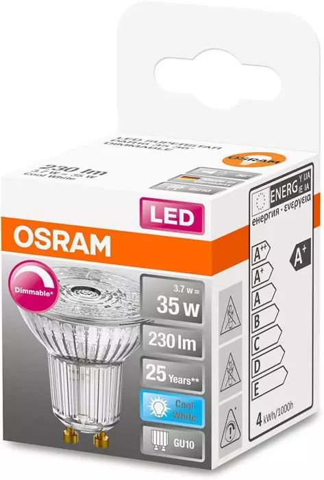 OSRAM LED GU10 Reflektorlampe  dimmbar kaltweiß LED Spot 35W 