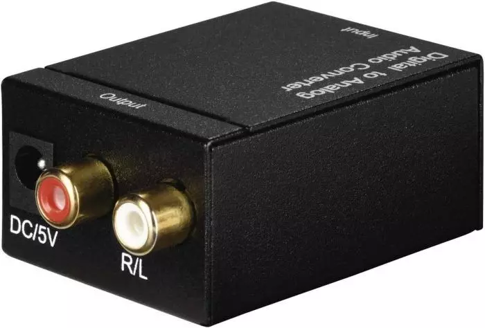 Hama Audio Konverter Digital zu Analog Audiowandler Klinken Umwandler Toslink Adapter