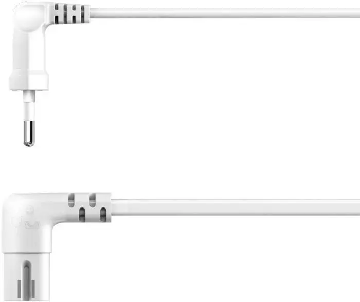 Hama Euro Netzkabel gewinkelt Eurostecker 2 polig Stromkabel Doppelstecker TV Konsole