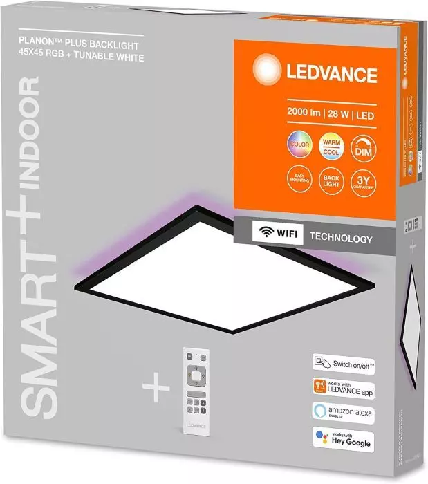 LEDVANCE LED WiFi Deckenleuchte 40W 45x45 cm Wandleuchte dimmbar RGB
