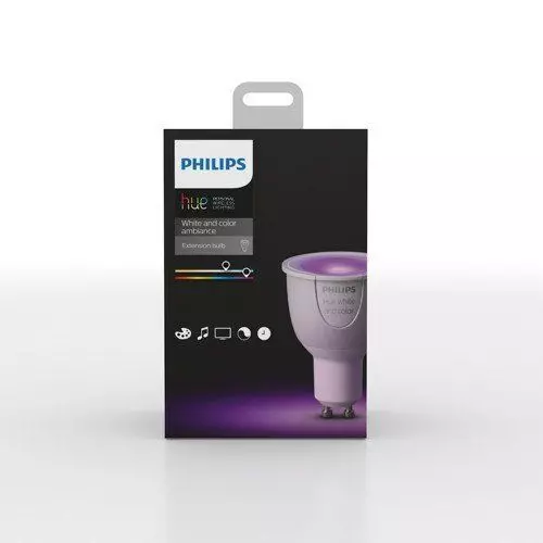 Philips Hue White and Color LED GU10 6,5 W (25 W) - Starterkit mit Bridge HUE Starter-Set inkl. 5 Leuchtmittel (3er Starter-Set + 2x Erweiterung)