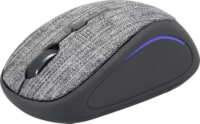 SPEEDLINK CIUS Mouse Wireless - Kabellose Maus für Büro/Home Office mit Stoffoberfläche (Blaue Beleuchtung - Mit dpi-Schalter bis 1600 dpi - Geräuschlose Tasten) für Gaming/PC/Notebook/Laptop, grau
