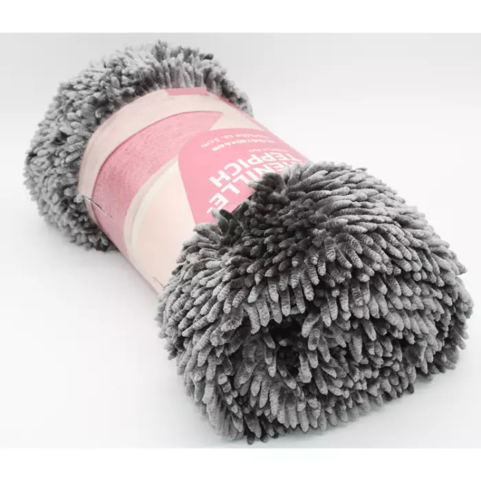 Fiduciashop Teppich Hochflor 140x80x4cm 100%Polyester Wohnzimmerteppich Dunkle Grau