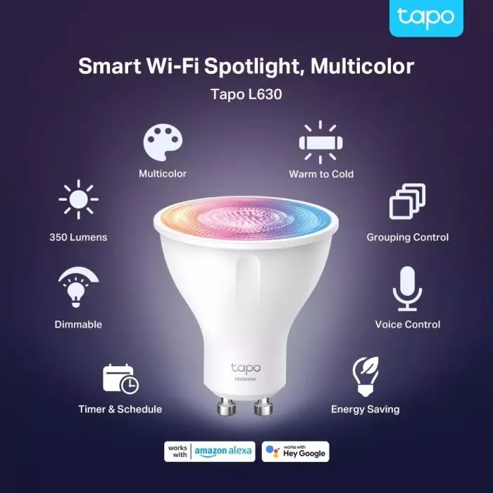 Tp-Link Tapo L630 Smarte WLAN Glühbirne GU10 50W Lampe dimmbare Leuchtmittel 4ER PACK [B-WARE]