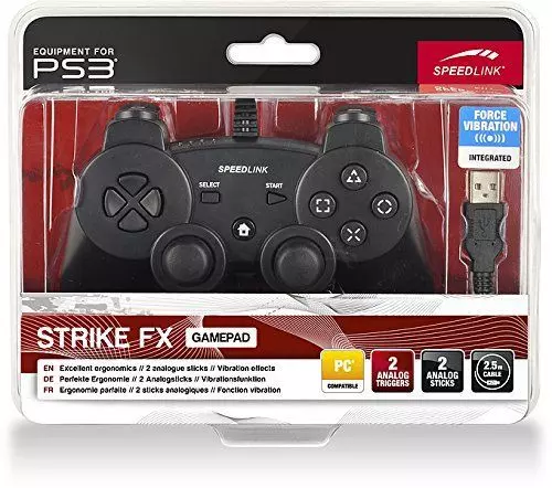 Speedlink (B-WARE) Strike FX Gamepad Controller für die Playstation 3/PS3 (Vibrationsfunktion, bis zu 8 Stunden Spieldauer) schwarz 5-2-5-7412