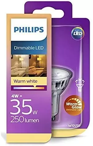 2 x Philips LED 35W WarmGlow Lampe GU10 warmweiss dimmbar