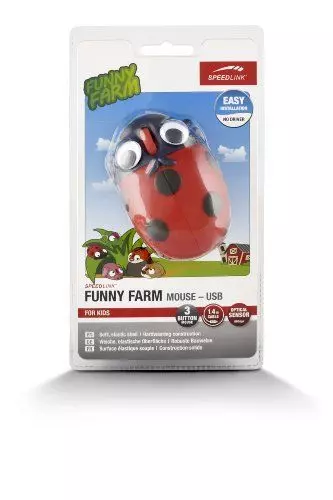 Speedlink (B-WARE) Funny Farm 3-Tasten-Maus (für Rechts- und Linkshänder, USB) Marienkäfer