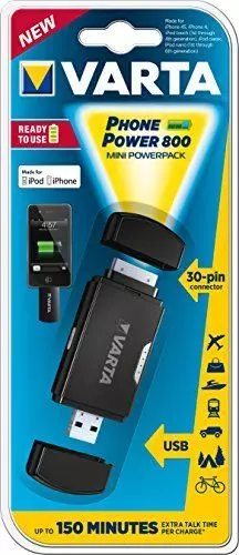 Varta Phone Power 800 30-pin Adapter – blaue LED Batterieanzeige – hosentaschengroß – MFI zertifiziert – Lithium-Ionen-Akku