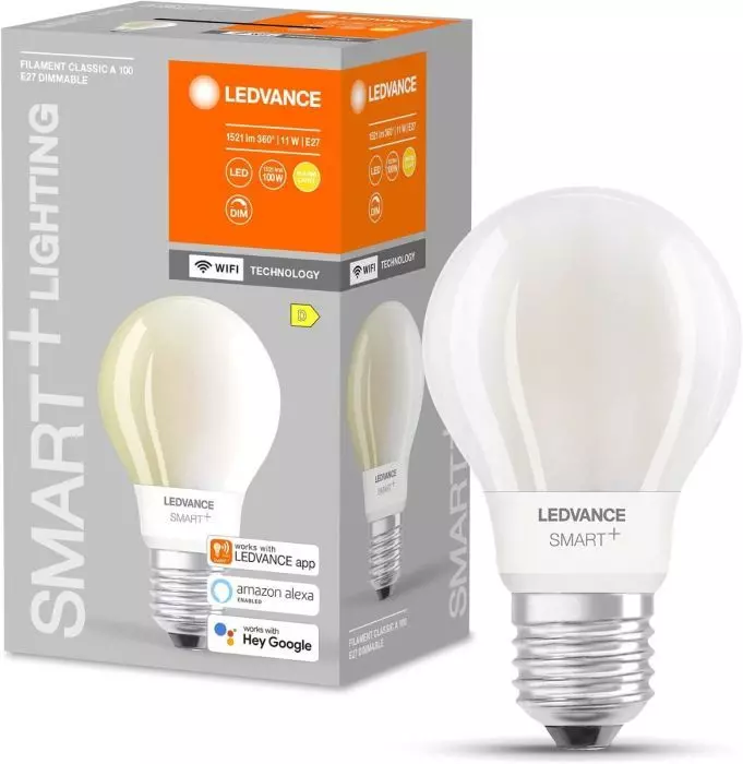 LEDVANCE E27 Warmweißes  Smarte LED-Lampe mit Wifi Technologie Dimmbar 