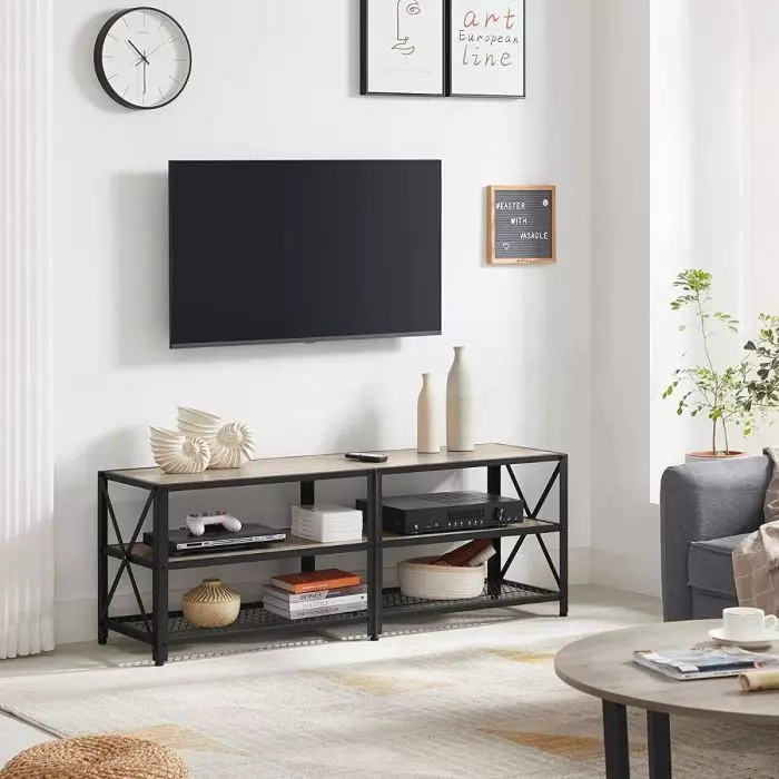 Vasagle Fernsehtisch TV-Tisch TVStänder mit Regalfächern Fernsehschrank