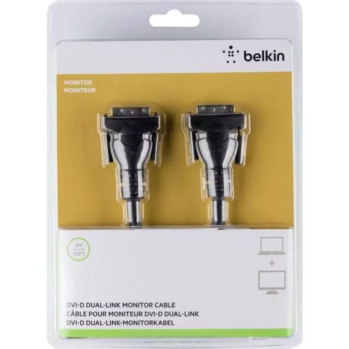 Belkin DVI Dual Link Anschlusskabel Monitorkabel Displayport 3 m