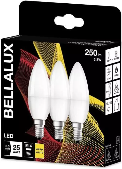Bellalux by OSRAM LED-Lampe E14 Matt Warmweiß [3er Pack]