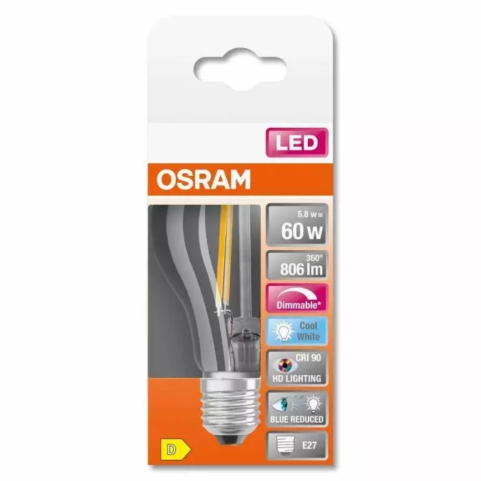 OSRAM LED SUPERSTAR+ Dimmbare LED-Lampe Birne  E27 60W 