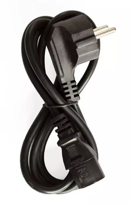  PeakTech Kaltgerätekabel mit Schutzkontakt Winkelstecker Ladegerät Akku Netzteil für PC/TV/Audio Ladekabel 1.5m Schwarz [B-WARE]