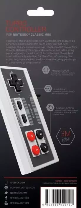 Gioteck Turbo Controller Kabelgebunden Gamepad für Nintendo Classic Mini NES