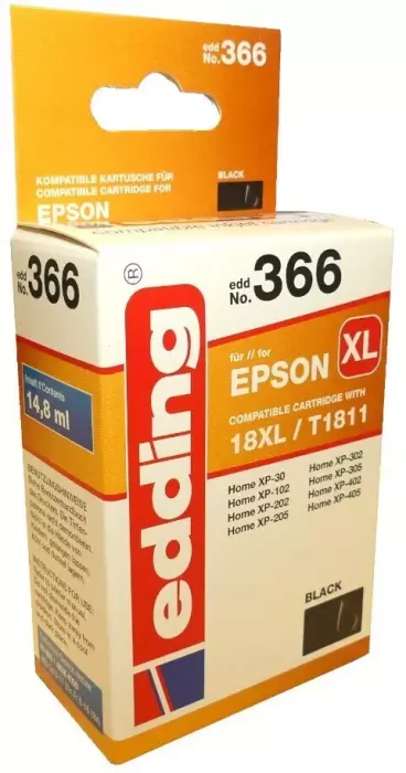 Edding EDD-366 Druckerpatrone Multipack Kompatibel für Epson 18XL Schwarz