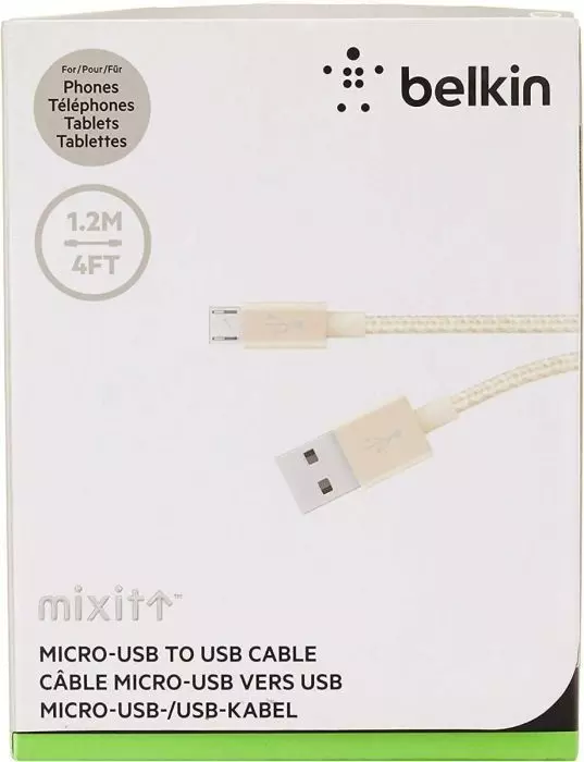 Belkin Premium Mixit Micro-USB auf USB-A Kabel Datenkabel Ladekabel 1,2m gold