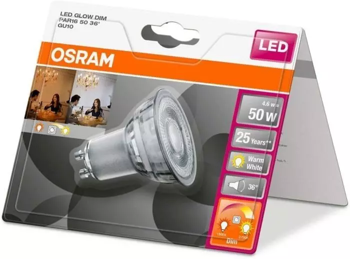 OSRAM GU10 LED Spot GLOWdim Reflektor Lampe Dimmbar 4,5W=50W Leuchte warmweiss [B-WARE]