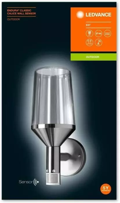 Ledvance LED Wandleuchte E27 Sockel mit Sensor Bewegungsmelder Außenleuchte 