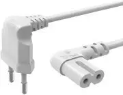 Hama Euro Netzkabel gewinkelt Eurostecker 2 polig Stromkabel Doppelstecker TV Konsole