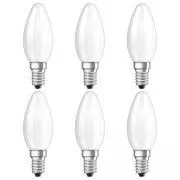 6x Osram LED Kerze Lampe | Sockel E14 |Warm White (2700 K) | ersetzt Glühlampen mit 40 W | 4,00 W | Matt | LED (R3.F50.6453 )