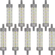 9X Osram LED-Röhre | Sockel R7s |Warm White (2700 K) | ersetzt Glühlampen mit 60 W | 6,50 W | Klar | LED STAR LINE R7s