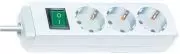 Brennenstuhl Eco-Line Steckdosenleiste 3-fach, (Steckdosenleiste mit erhöhtem Berührungsschutz, Schalter und 3m Kabel) weiß