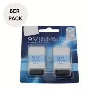 E-Block 9V Batterie Alkaline Blockbatterie Ideal für Rauchmelder Feuermelder 8ER SET 