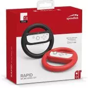 Speedlink Lenkrad-Aufsatz-Set für Nintendo Switch - RAPID Racing Wheel Set (perfekte Kontrolle dank bester Ergonomie und Griffigkeit - Tasten bleiben bequem nutzbar - ideal für Rennspiele zu zweit) rot und schwarz