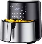 Askyors Heißluftfritteuse 8L XXL Airfryer Friteuse Digitale für 6-8 Personen mit Touch-Bedienung 8 Programmen mit 32 Rezepte
