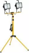 as - Schwabe Halogenstrahler Doppelte Halogenlampe mit Stativ bis 2m 2x 400W Halogen-Fluter geeignet als Baustrahler Arbeitsleuchte