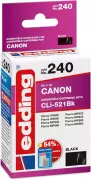 edding Druckerpatrone EDD-240 Schwarz 10.5 ml für Canon CLI-521BK Einzelpatrone