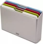 Joseph Joseph 60187 Folio 4-teiliges Set farblich gekennzeichneter Schneidebretter mit Aufsteller (Normal) -Silber, Plastic