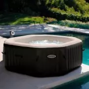 Intex Whirlpool aufblasbar PureSpa Jet & Bubble Deluxe Octagon In-Outdoor Pool 79 Zoll für 4 Personen