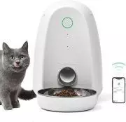 DOGNESS® Futterautomat per App mit Mikrofon für Katze Hund Futter Schale Napf Weiß