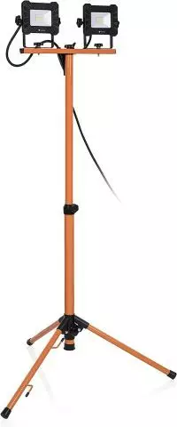 Smartwares LED Baustrahler mit Stativ Doppel Strahler Arbeitsleuchte 