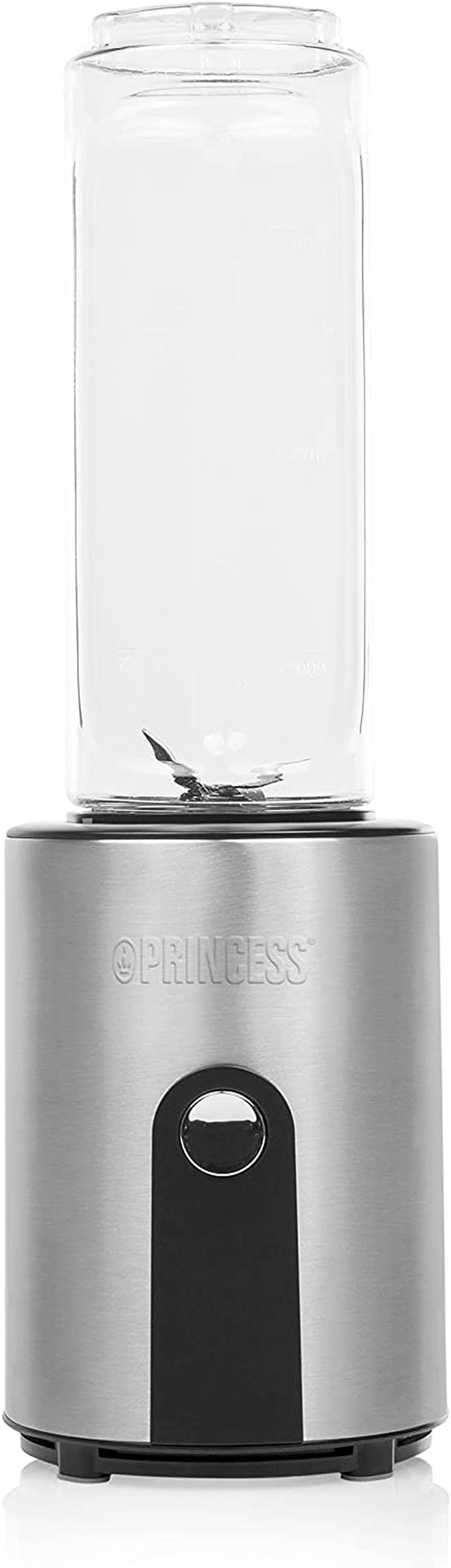 Princess Standmixer Smoothie Maker mit Trinkflasche 300W Edelstahl 