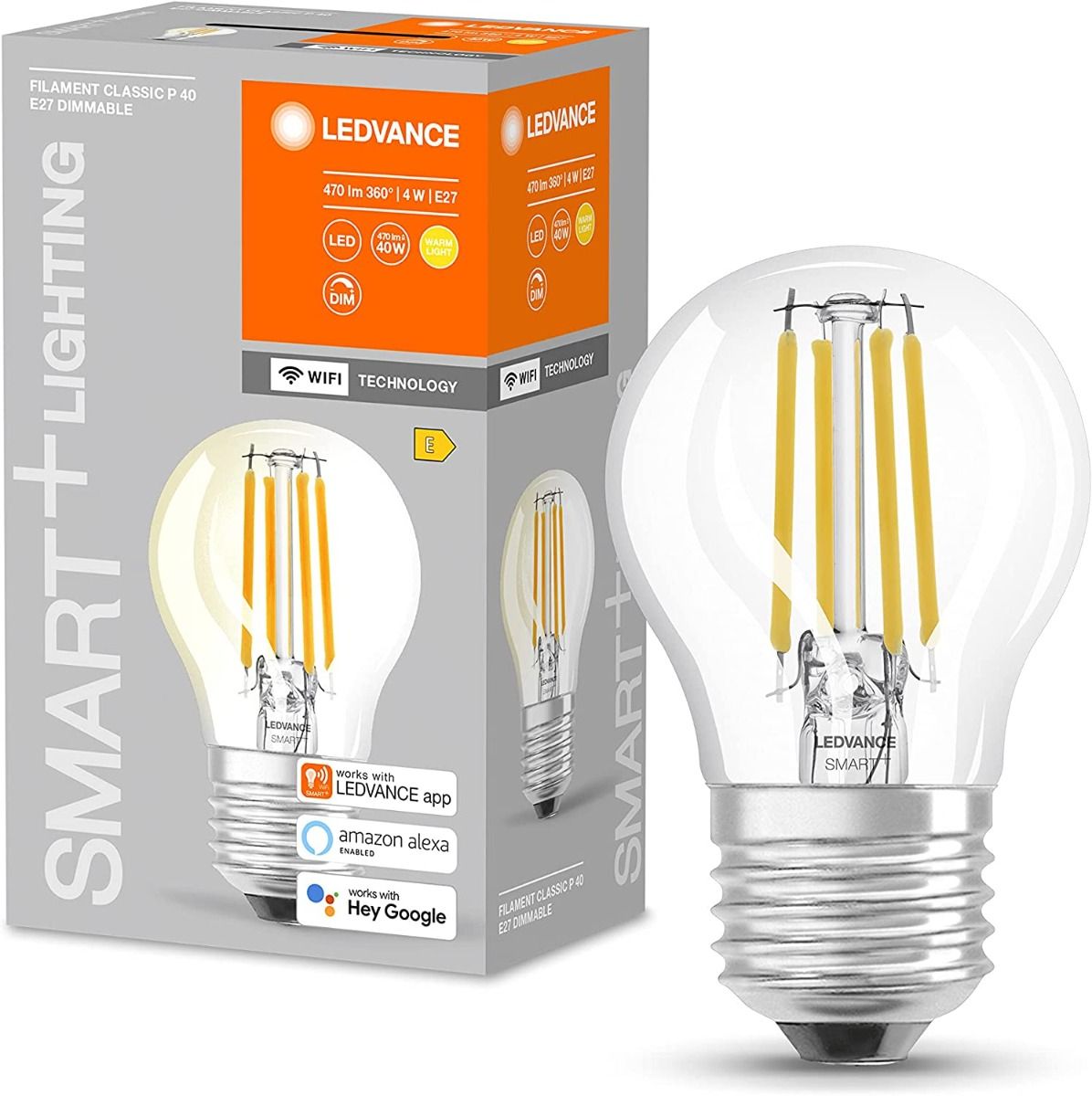 Ledvance Smart LED Lampe E27 mini Tropfenform Wifi Glühbirne warmweiß 