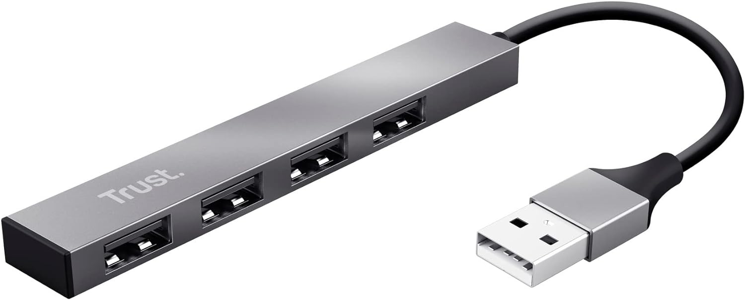Trust Halyx Mini 4 Port USB Hub 2.0, USB-A Adapter